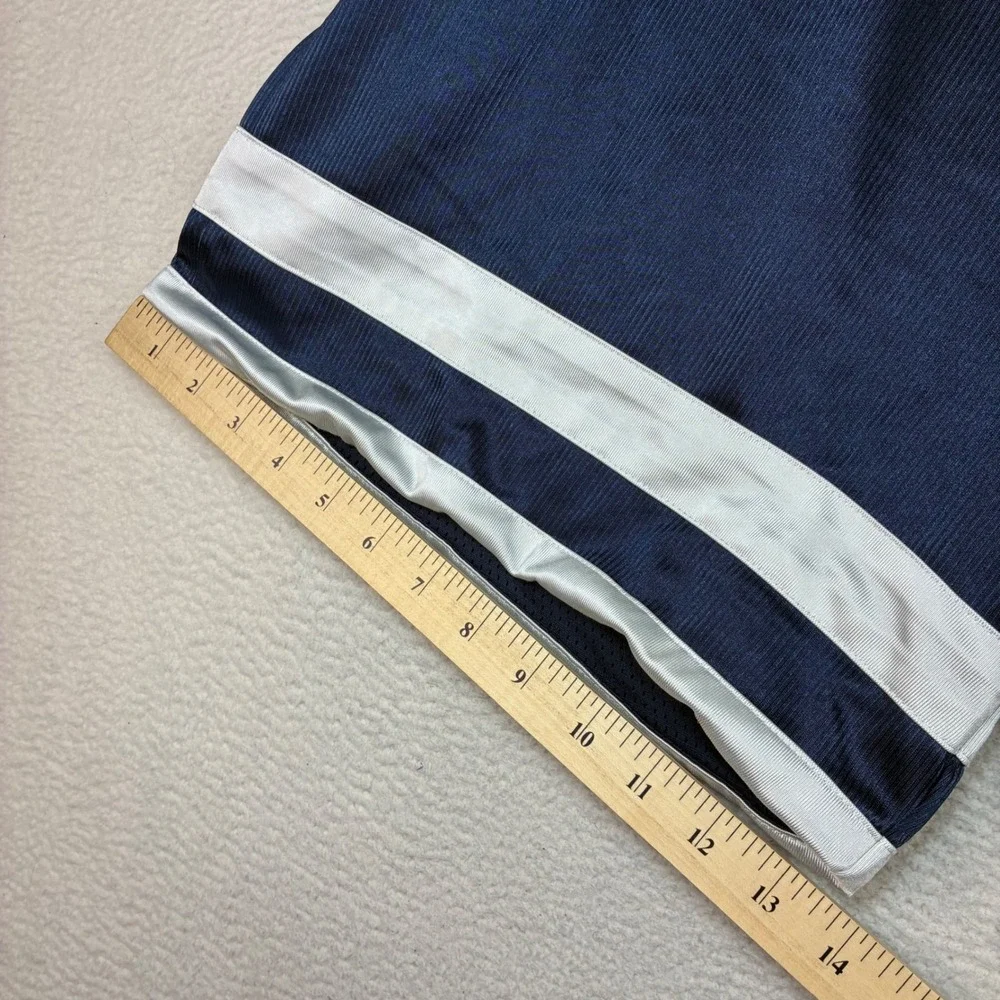 Y2K Nike Baggy Basketball Shorts Men XL Blue White Reversible Silky Drawstring